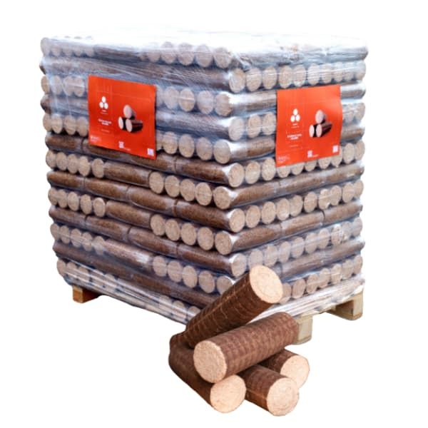 Bûches de bois densifié Wooday – 96 packs de 5 bûches