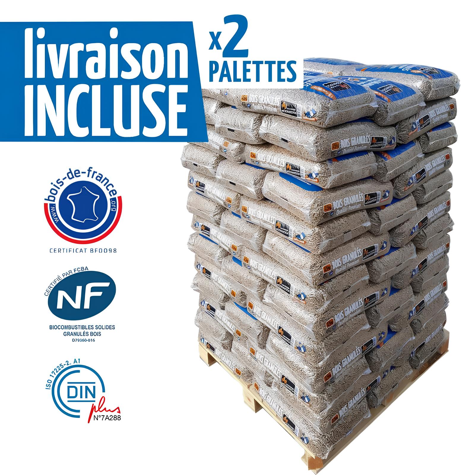 Palette de granulés WOODSTOCK x 2 (132 sacs)