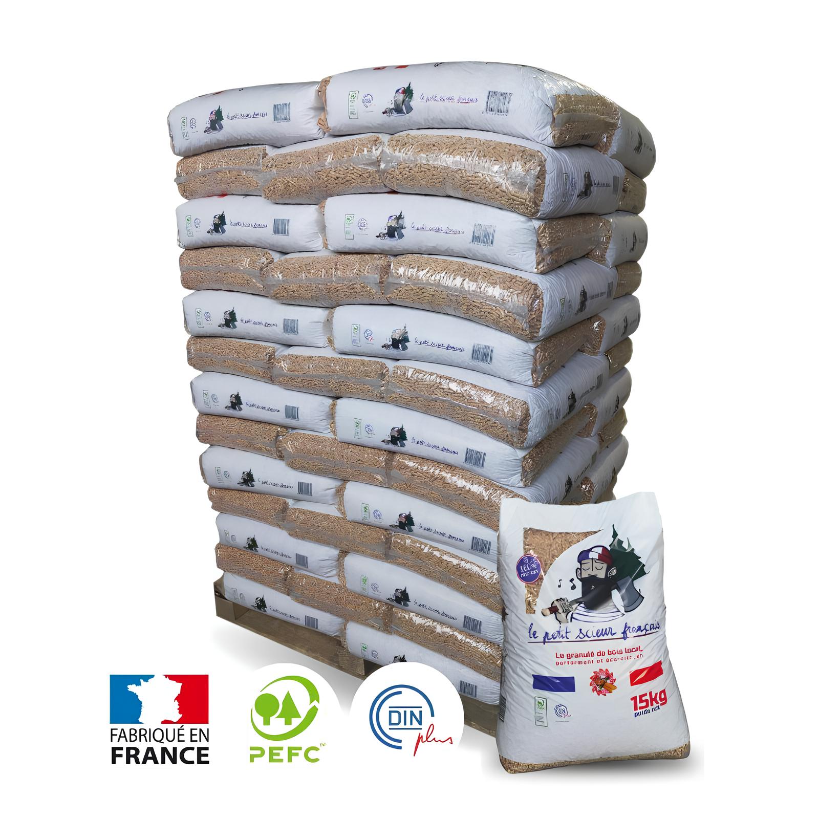 Pellet Le petit scieur français – Palette de 65 sacs de 15 kg